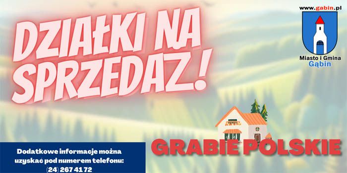 Działki na sprzedaż w Mieście i Gminie Gąbin – Grabie Polskie