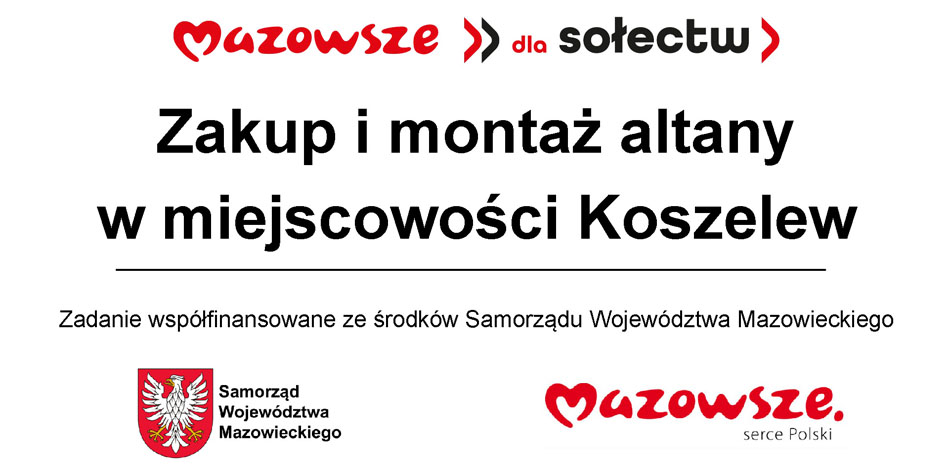 Zakup i montaż altany w miejscowości Koszelew - Mazowsze dla sołectw 2025