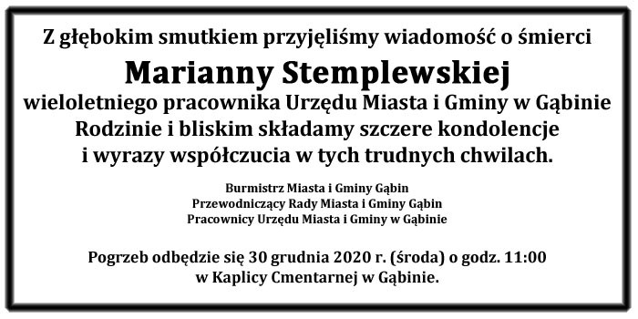Żegnamy Mariannę Stemplewską....