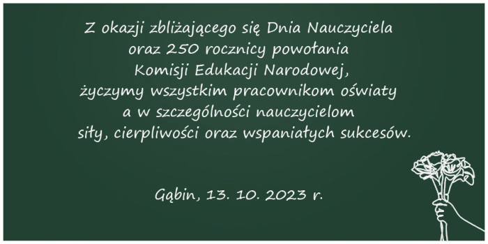 Życzenia dla nauczycieli - 250 lat Komisji Edukacji Narodowej